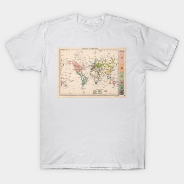 Old World Language Map (1907) Vintage Global Linguistic Atlas T-Shirt by Bravuramedia